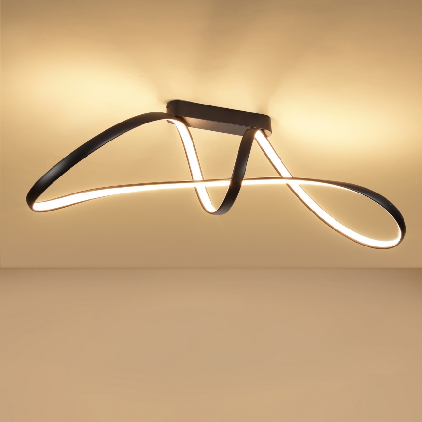 Brilagi - Lámpara LED regulable de montaje en superficie TWISTER LED/60W/230V 3000-6000K negra + mando a distancia