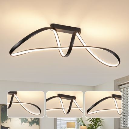 Brilagi - Lámpara LED regulable de montaje en superficie TWISTER LED/60W/230V 3000-6000K negra + mando a distancia