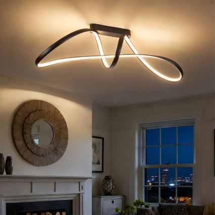 Brilagi - Lámpara LED regulable de montaje en superficie TWISTER LED/60W/230V 3000-6000K negra + mando a distancia