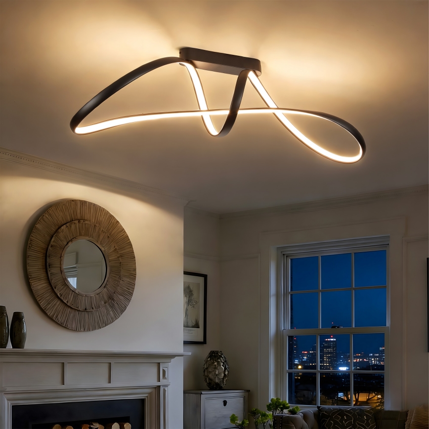 Brilagi - Lámpara LED regulable de montaje en superficie TWISTER LED/60W/230V 3000-6000K negra + mando a distancia