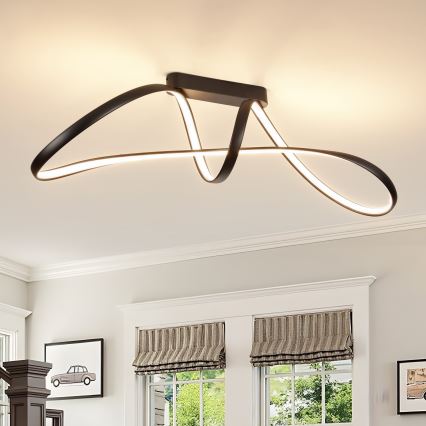 Brilagi - Lámpara LED regulable de montaje en superficie TWISTER LED/60W/230V 3000-6000K negra + mando a distancia