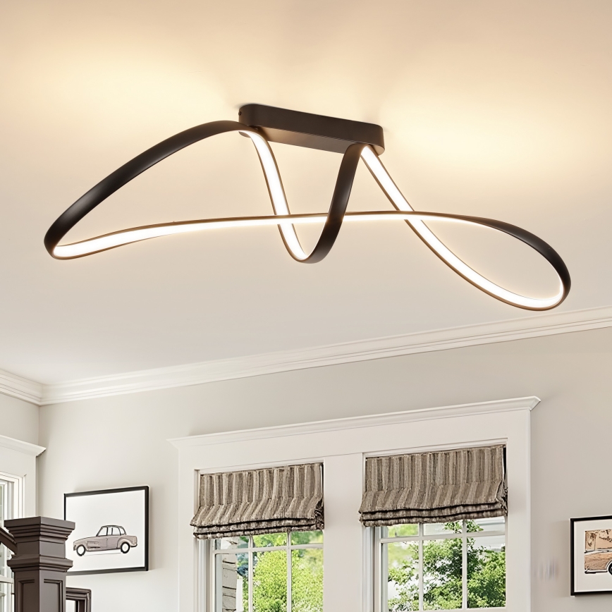 Brilagi - Lámpara LED regulable de montaje en superficie TWISTER LED/60W/230V 3000-6000K negra + mando a distancia