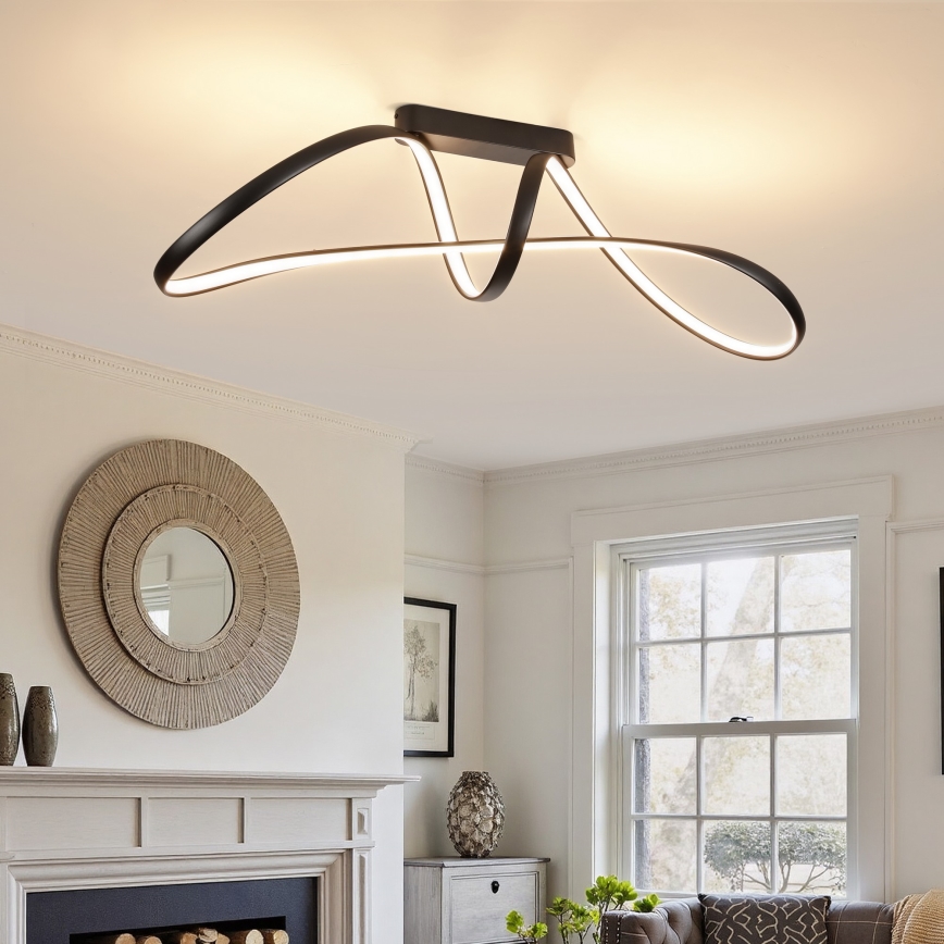 Brilagi - Lámpara LED regulable de montaje en superficie TWISTER LED/60W/230V 3000-6000K negra + mando a distancia