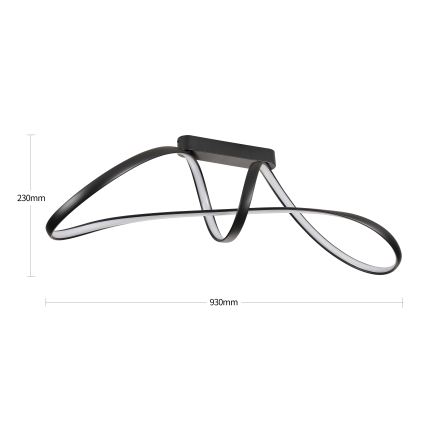 Brilagi - Lámpara LED regulable de montaje en superficie TWISTER LED/60W/230V 3000-6000K negra + mando a distancia