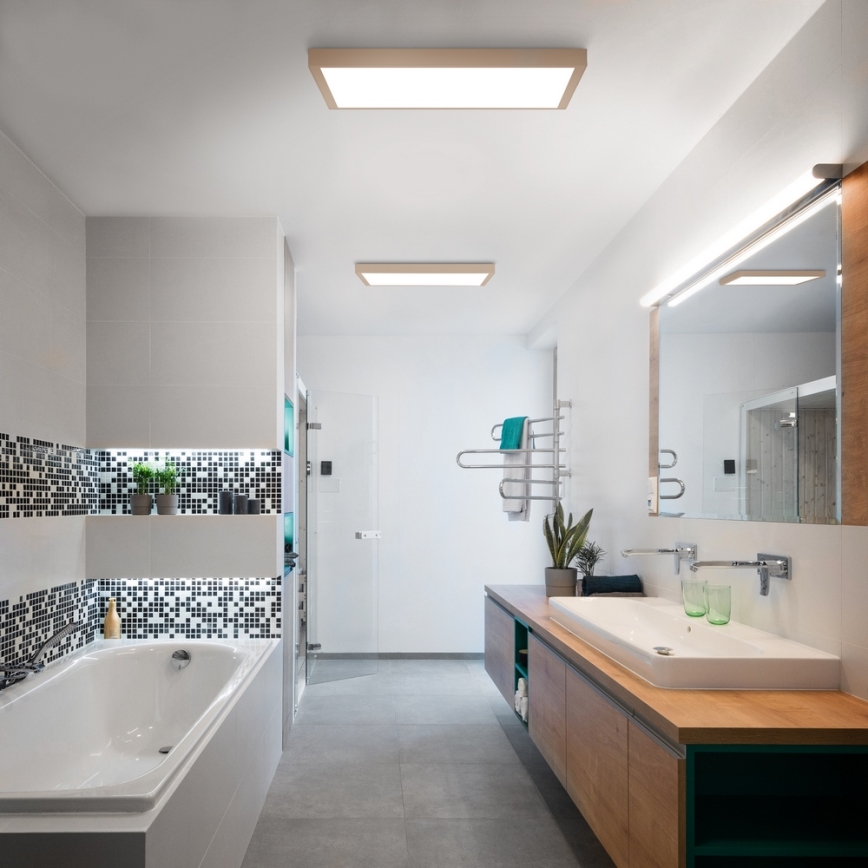 Brilagi - Luminaria de techo LED para baño FRAME 50W/230V 60x60 cm IP44 beige