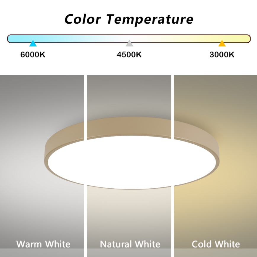 Brilagi - Plafón LED de techo POOL LED/100W/230V 3000/4500/6000K Ø 80 cm beige