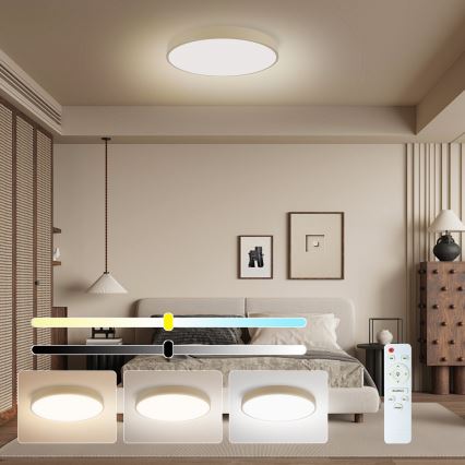 Brilagi - Lámpara de Techo LED Regulable POOL LED/48W/230V 3000-6000K 40 cm Beige + Control Remoto
