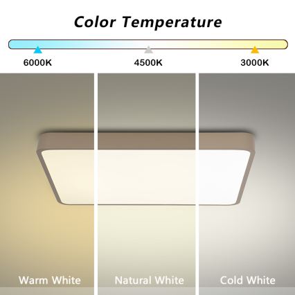 Brilagi - Luminaria de techo LED regulable POOL LED/48W/230V 3000-6000K 50x50 cm beige + mando a distancia