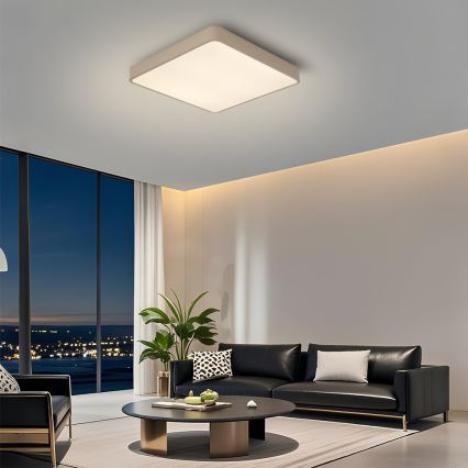 Brilagi - Luminaria de techo LED regulable POOL LED/48W/230V 3000-6000K 50x50 cm beige + mando a distancia