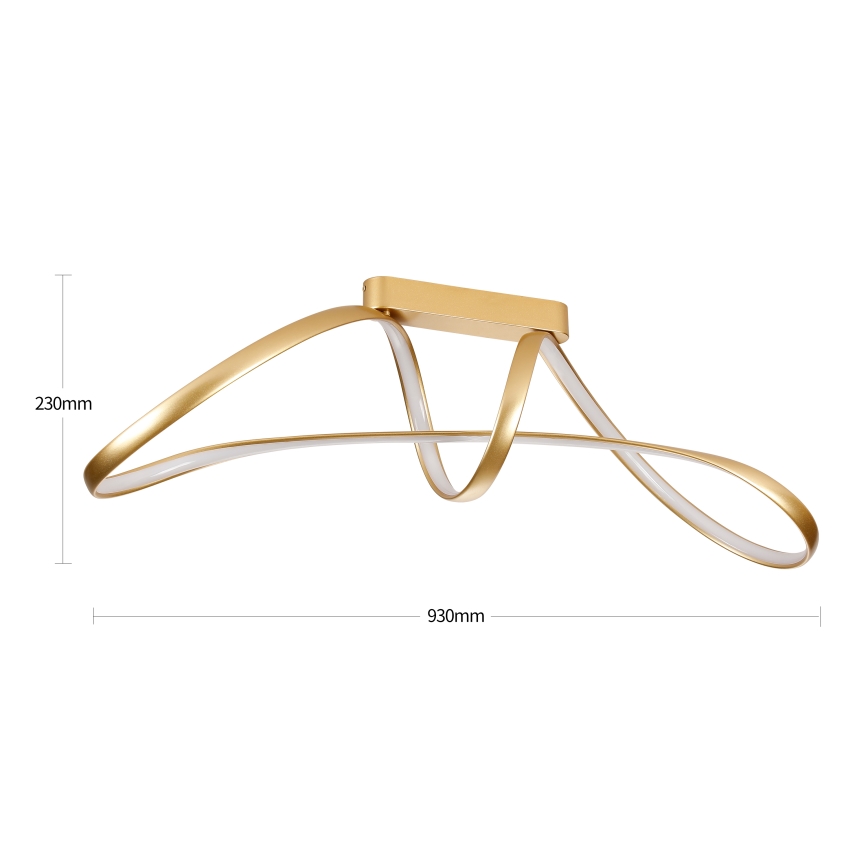 Brilagi - Lámpara de techo LED regulable de superficie TWISTER LED/60W/230V 3000-6000K dorada + mando a distancia