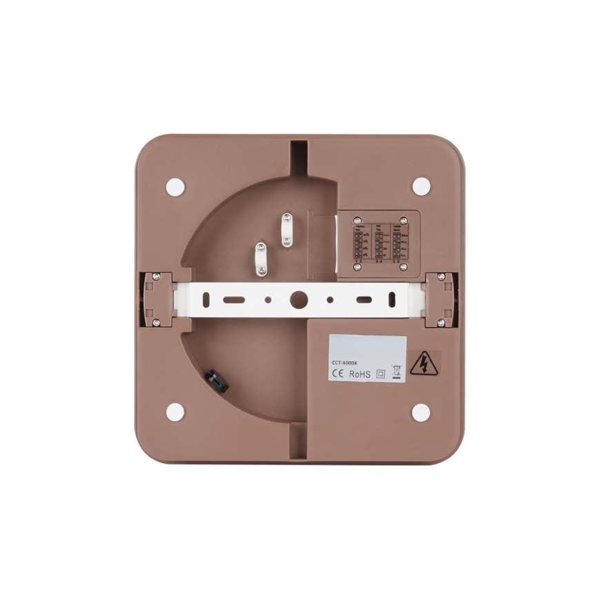 Brilagi - Lámpara de techo LED para exterior con sensor BENE LED/18W/230V 21,5x21,5 cm marrón IP54