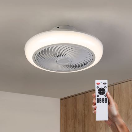 Brilagi - Lámpara de techo LED regulable con ventilador LED/30W/230V 3000-6500K blanca + mando a distancia