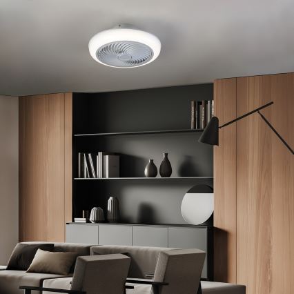 Brilagi - Lámpara de techo LED regulable con ventilador LED/30W/230V 3000-6500K blanca + mando a distancia