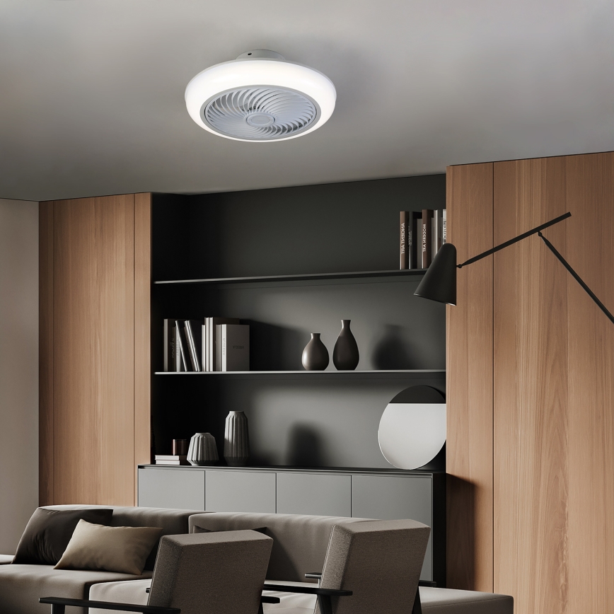 Brilagi - Lámpara de techo LED regulable con ventilador LED/30W/230V 3000-6500K blanca + mando a distancia