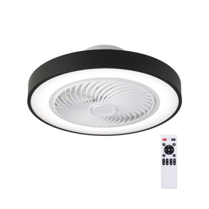 Brilagi - Lámpara de techo LED regulable con ventilador LED/30W/230V 3000-6500K negra + mando a distancia