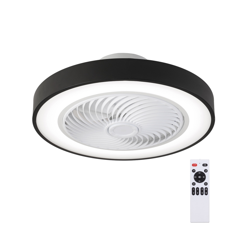 Brilagi - Lámpara de techo LED regulable con ventilador LED/30W/230V 3000-6500K negra + mando a distancia