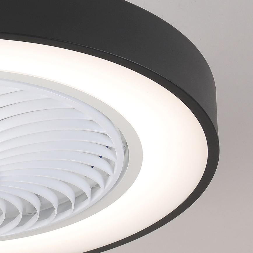 Brilagi - Lámpara de techo LED regulable con ventilador LED/30W/230V 3000-6500K negra + mando a distancia