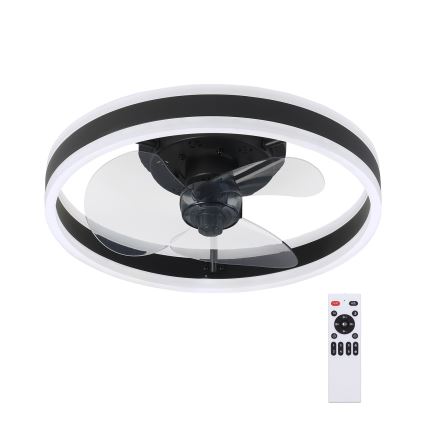 Brilagi - Lámpara de techo LED regulable con ventilador LED/30W/230V 3000-6500K negra + mando a distancia