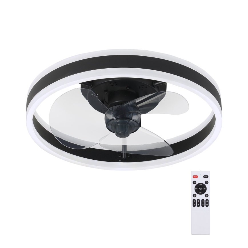 Brilagi - Lámpara de techo LED regulable con ventilador LED/30W/230V 3000-6500K negra + mando a distancia