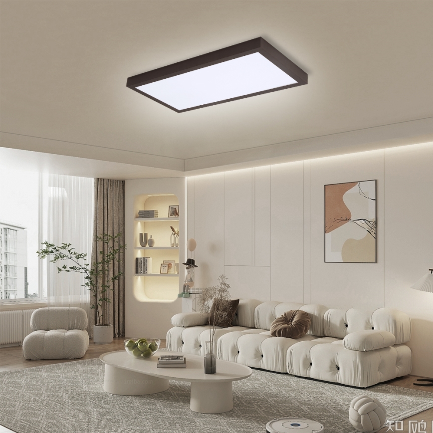 Brilagi - LED Lámpara de techo regulable para baño FRAME SMART LED/30W/230V 30x60 cm 3000-6000K negra + mando a distancia
