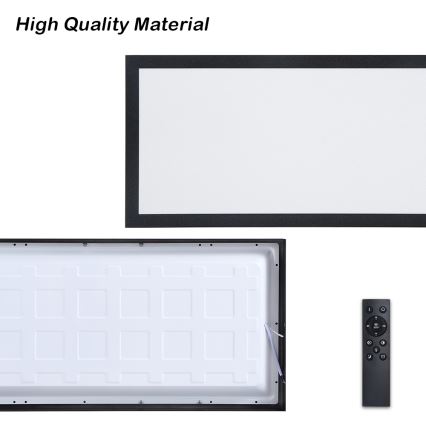 Brilagi - LED Lámpara de techo regulable para baño FRAME SMART LED/30W/230V 30x60 cm 3000-6000K negra + mando a distancia