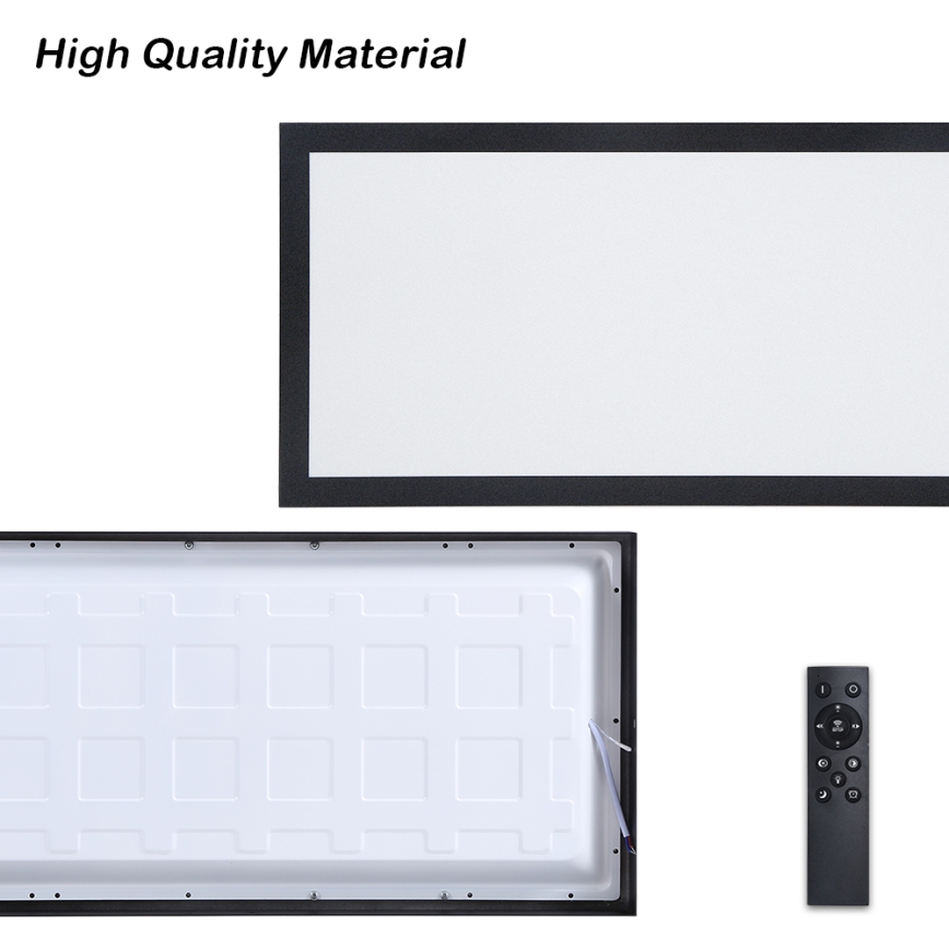 Brilagi - LED Lámpara de techo regulable para baño FRAME SMART LED/30W/230V 30x60 cm 3000-6000K negra + mando a distancia