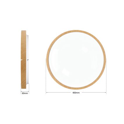 Brilagi - Lámpara de techo LED regulable GLASS POOL DOUBLE LED/48W/230V 3000-6000K 40 cm con acabado en madera + mando a distancia