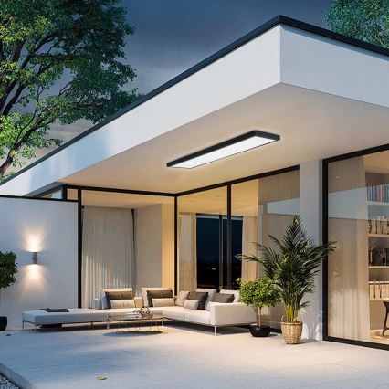 Brilagi - Lámpara de techo LED regulable para baño FRAME SMART LED/50W/230V 120x30 cm 3000-6000K IP44 negra + mando a distancia