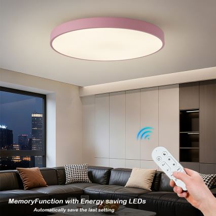Brilagi - Lámpara LED regulable POOL SMART LED/128W/230V Ø 100 cm Wi-Fi Tuya + mando a distancia rosa