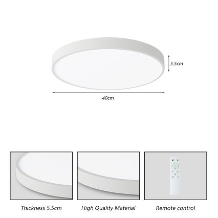 Brilagi - Lámpara de techo LED regulable POOL SMART LED/48W/230V 3000-6000K 40 cm + mando a distancia blanca