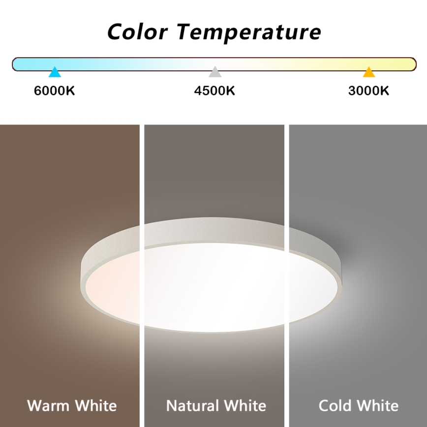 Brilagi - Lámpara de techo LED regulable POOL SMART LED/48W/230V 40 cm 3000-6000K Wi-Fi Tuya + mando a distancia blanca