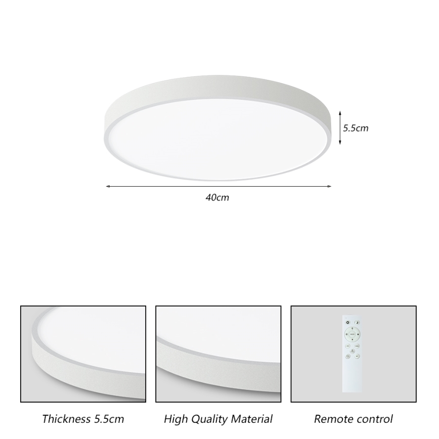 Brilagi - Lámpara de techo LED regulable POOL SMART LED/48W/230V 40 cm 3000-6000K Wi-Fi Tuya + mando a distancia blanca