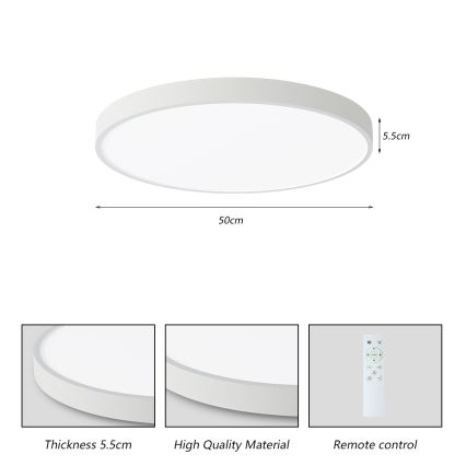 Brilagi - Lámpara de techo LED regulable POOL SMART LED/60W/230V 3000-6000K 50 cm + mando a distancia blanca