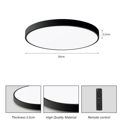 Brilagi - Lámpara de techo LED regulable POOL SMART LED/60W/230V 50 cm 3000-6000K Wi-Fi Tuya + mando a distancia negro