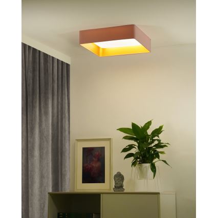 Brilagi - Lámpara de techo LED regulable VELVET SQUARE SMART LED/36W/230V 60x60 cm 2700-6500K Wi-Fi Tuya + mando a distancia rosa