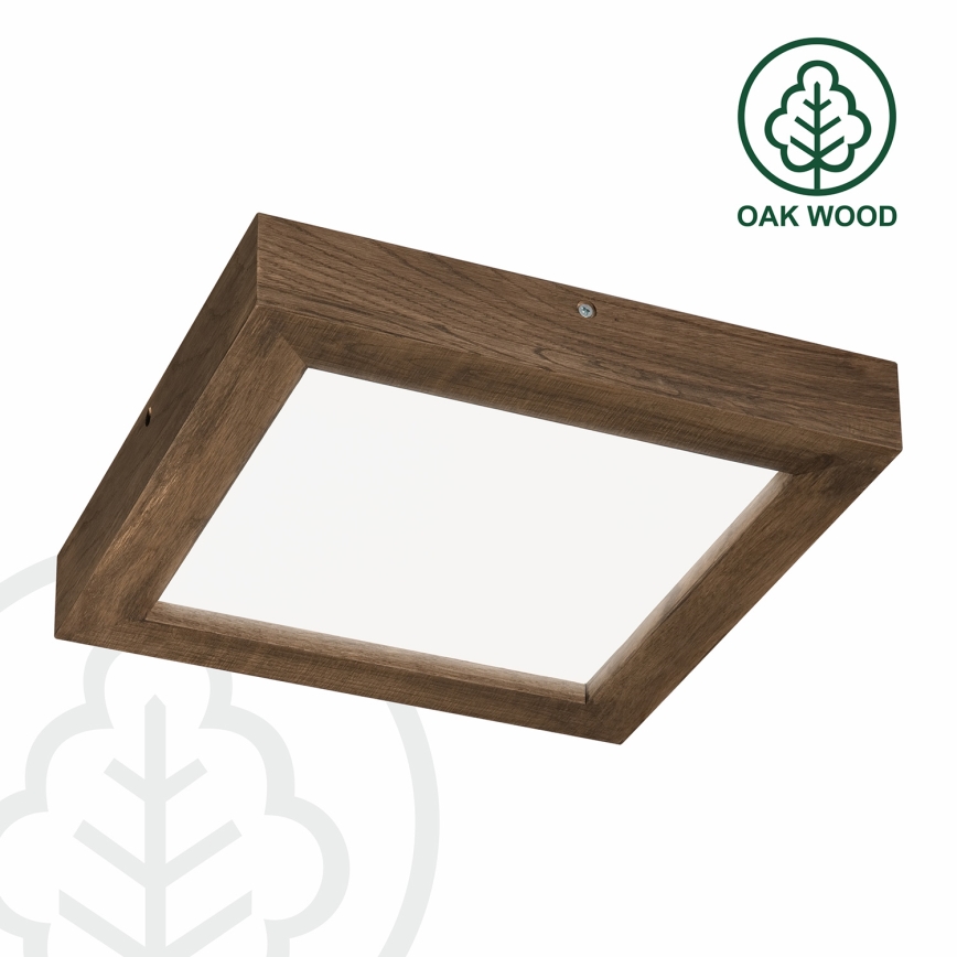 Brilagi - Lámpara de techo LED regulable para baño WOODY FRAME LED/24W/230V roble nogal 30x30 cm 3000-6000K IP44 + mando a distancia