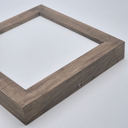 Brilagi - Lámpara de techo LED regulable para baño WOODY FRAME LED/24W/230V roble nogal 30x30 cm 3000-6000K IP44 + mando a distancia