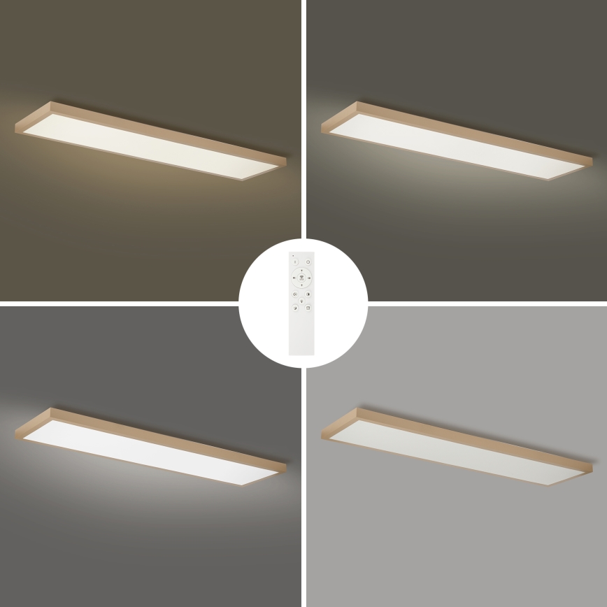 Brilagi - Plafón LED regulable para baño FRAME SMART LED/50W/230V 120x30 cm 3000-6000K IP44 beige + mando a distancia