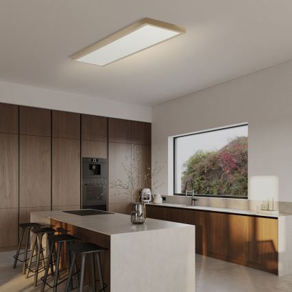 Brilagi - Plafón LED regulable para baño FRAME SMART LED/50W/230V 120x30 cm 3000-6000K IP44 beige + mando a distancia