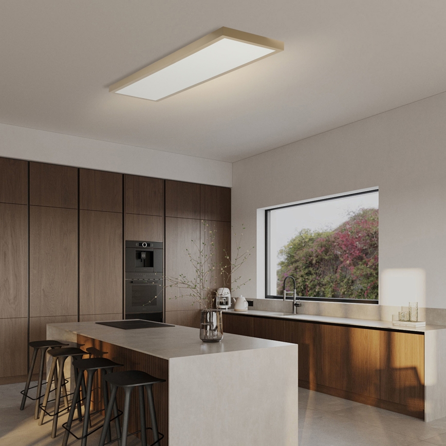 Brilagi - Plafón LED regulable para baño FRAME SMART LED/50W/230V 120x30 cm 3000-6000K IP44 beige + mando a distancia