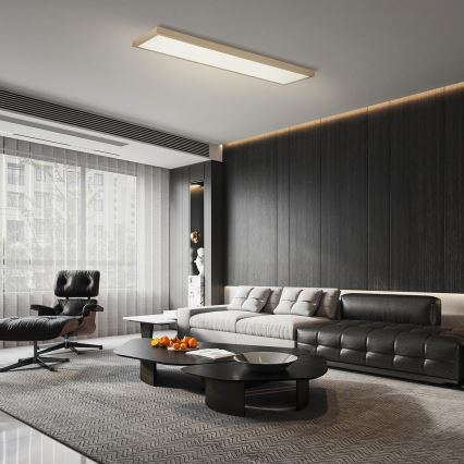 Brilagi - Plafón LED regulable para baño FRAME SMART LED/50W/230V 120x30 cm 3000-6000K IP44 beige + mando a distancia