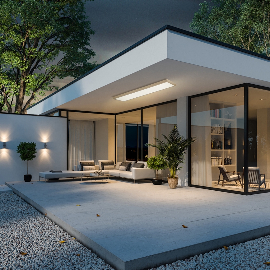 Brilagi - Plafón LED regulable para baño FRAME SMART LED/50W/230V 120x30 cm 3000-6000K IP44 beige + mando a distancia
