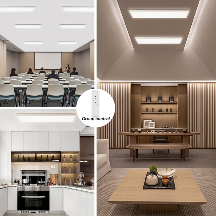 Brilagi - Luminaria de techo para baño LED regulable FRAME SMART LED/50W/230V 120x30 cm 3000-6000K IP44 blanca + control remoto