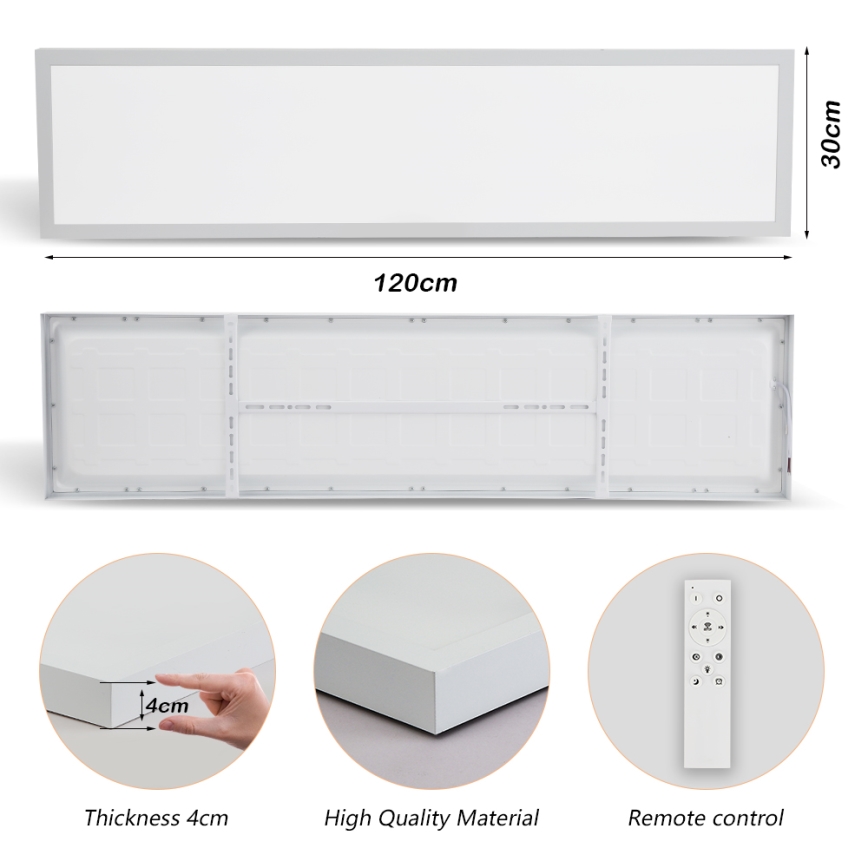 Brilagi - Luminaria de techo para baño LED regulable FRAME SMART LED/50W/230V 120x30 cm 3000-6000K IP44 blanca + control remoto