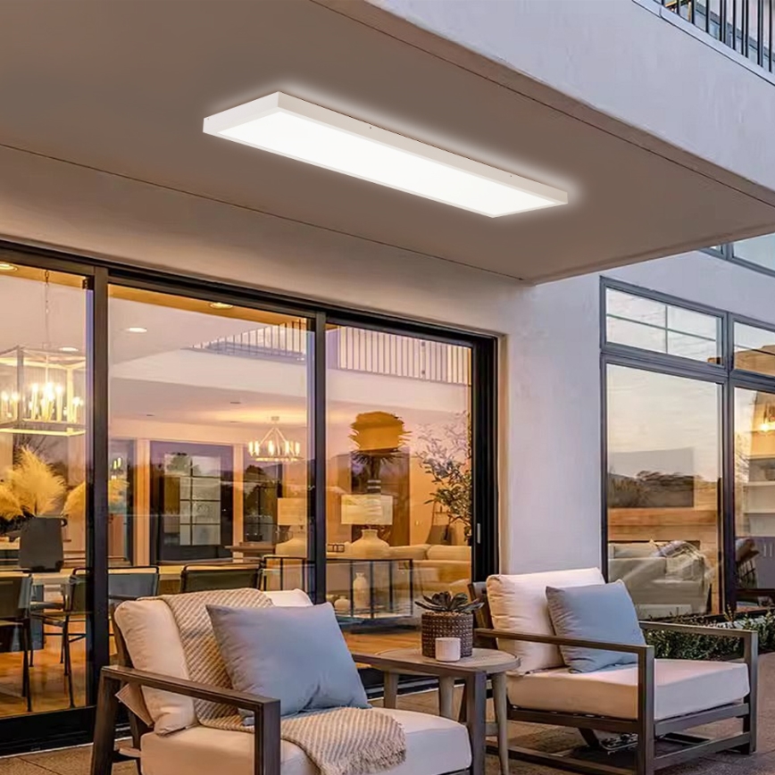 Brilagi - Luminaria de techo para baño LED regulable FRAME SMART LED/50W/230V 120x30 cm 3000-6000K IP44 blanca + control remoto