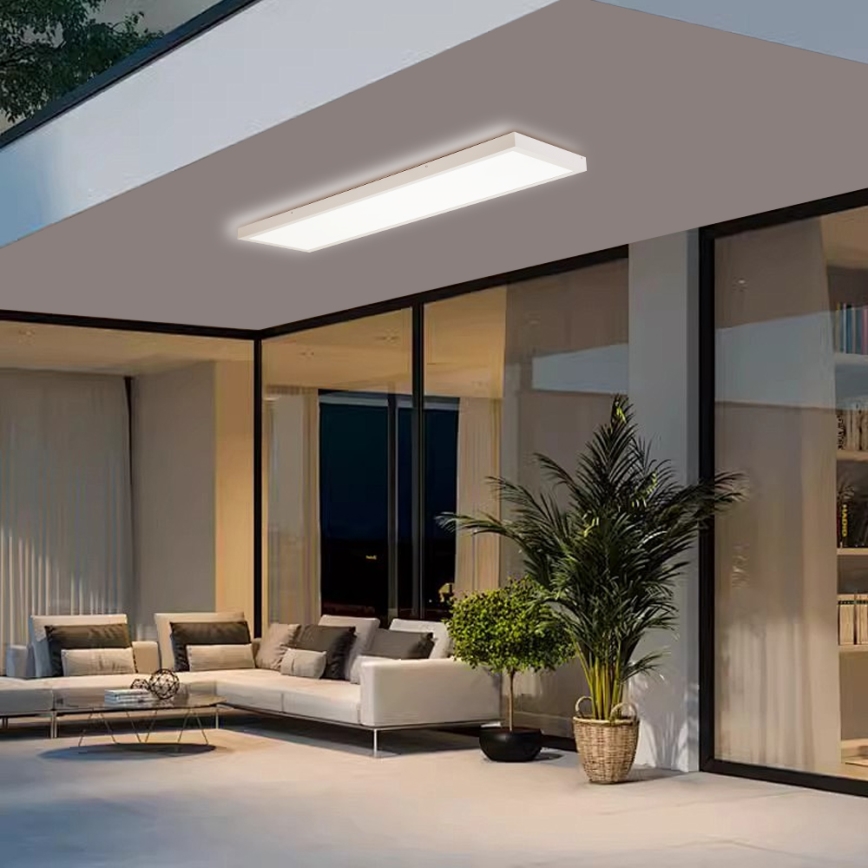 Brilagi - Luminaria de techo para baño LED regulable FRAME SMART LED/50W/230V 120x30 cm 3000-6000K IP44 blanca + control remoto