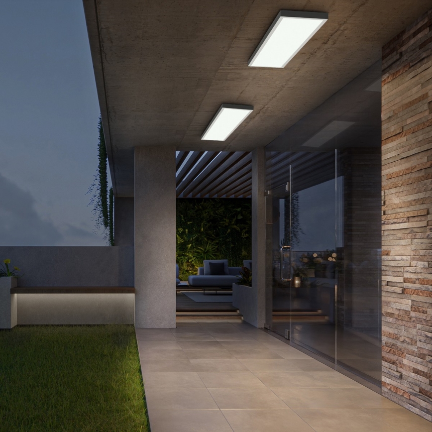 Brilagi - Luminaria de techo para baño LED regulable FRAME SMART LED/50W/230V 120x30 cm 3000-6000K IP44 blanca + control remoto