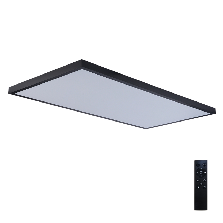 Brilagi - Luminaria de techo para baño LED regulable FRAME SMART LED/96W/230V 120x60 cm 3000-6000K IP44 negra + mando a distancia