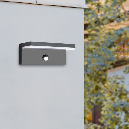 Brilagi - Aplique LED de pared para exterior con sensor TESSI LED/10W/230V antracita IP54