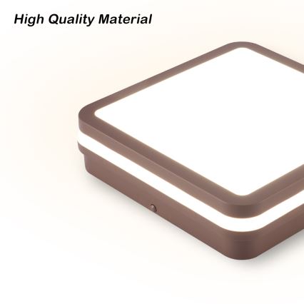 Brilagi - Luminaria de techo LED para exterior BENE LED/18W/230V 21,5x21,5 cm marrón IP54